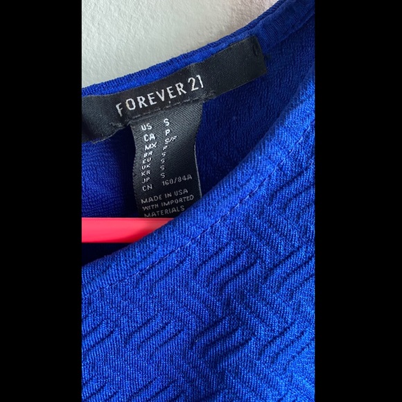 Forever 21 Peplum Cobalt Blue Top - Picture 2 of 2